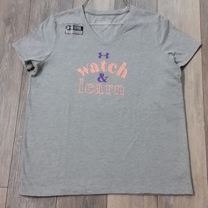NWT Girl’s “Watch & Learn” Under Armour Heat Gear Loose Fit